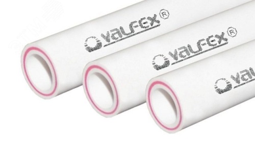 Труба полипропиленовая 20 х 3.4 SDR 6 PN 25 PPR армированная стекловолокном белая, хлыст 2м | код 101060202 | Valfex