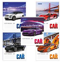 Тетрадь А5, 48 л., BRAUBERG ЭКО, клетка, обложка картон, КРУТЫЕ ТАЧКИ 2, 402052 | код 402052 | BRAUBERG