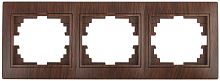 Рамка на 3 поста гор., СУ, Plano, венге, 1-503-10 | код Б0030100 | ЭРА
