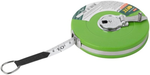 Рулетка, фибергласовая лента, зеленый пластиковый корпус 20 м | код 17570 | FIT фото 4