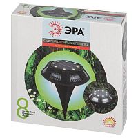 Светильник уличный ERAST024-01 на солнечной батарее подсветка Таблетка, сталь, пластик d 11 см | код Б0057662 | ЭРА