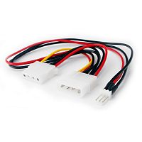 Кабель питания Cablexpert CC-PSU-5, для вентилятора 12V, molex -> molex + 3pin, 15см | код CC-PSU-5 | Cablexpert