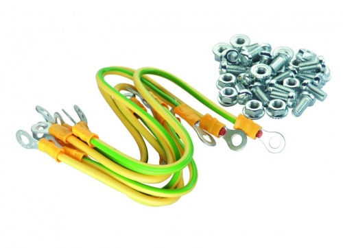 Набор проводов заземления, 4 провода 250 мм x 4,0 кв.мм, 4 провода 150 мм x 4,0 кв.мм | код 60A-14-13GR | Eurolan