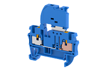 Клемма проходная PUSH-IN 4 мм2, под предохранитель, на 2 подключения, синяя PQF4-BLUE | код 3103260001 | Elmex