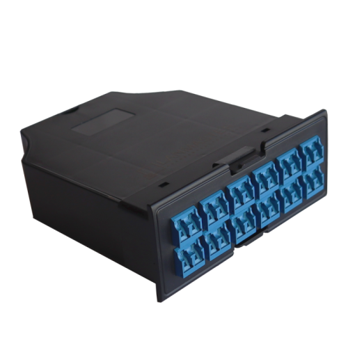 MPO кассета OS2, для модульной панели LAN-FRM-PP-STP/1U, 24xLC, тип B, низкие потери, черная | код LAN-FRM-IN-2MB-24LC/OS2 | LANMASTER