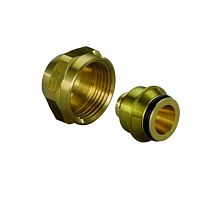 Адаптер обжимной PEX 16(1.8/2.0)х3/4' ВР евроконус латунь покрытая | код 1065284 | Uponor