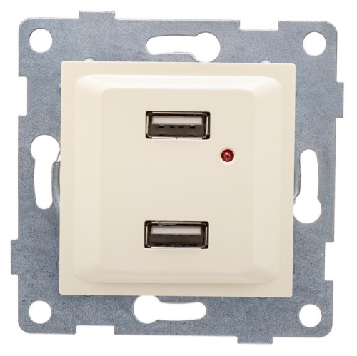 Розетка USB 2-м СП Ugra механизм беж. | код С11USB2-003 | GUSI Розетка USB 2-м СП Ugra механизм беж. | код С11USB2-003 | GUSI