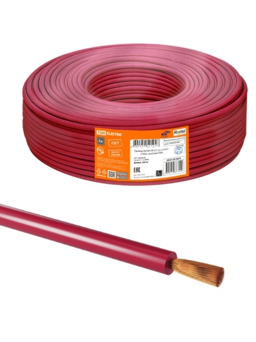 Провод ПуГВнг(А)-LS 1х1.5 ГОСТ (бухта 100м) красный | код SQ0124-0831 | РЭМЗ ТМ Провод ПуГВнг(А)-LS 1х1.5 ГОСТ (бухта 100м) красный | код SQ0124-0831 | РЭМЗ ТМ