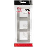 Рамка для розеток и выключателей Серия 12 12-5003-16 на 3 поста, титан | код Б0065739 | ЭРА