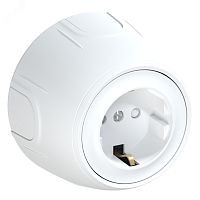 Розетка с заземлением Rotondo, защитные шторки, винтовые контакты, цвет белый | код 7700876 | OneKeyElectro