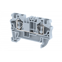 Клемма проходная пружинная 4 мм2, на 2 подключения, серая SQ4-GREY | код 2103010000 | Elmex