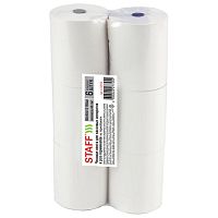Чековая лента ТЕРМОБУМАГА 80 мм (диаметр 56 мм, длина 50 м, втулка 12 мм), КОМПЛЕКТ 6 шт., 44 г/м2, STAFF, 111954 | код 111954 | STAFF