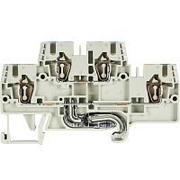 Этажная клемма, верхний уровень - синий, нижний уровень - желто/зеленый, тип фиксации провода: пружинный, номинальное сечение: 2,5 мм кв., 24A, 500V, ширина: 5 мм, цвет: серый, тип монтажа: DIN 35 | код 56.703.7755.0 | Wieland