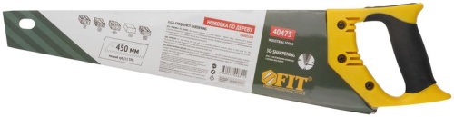 Ножовка по дереву, мелкий каленый зуб 13 ТPI, 3D заточка, пласт.прорезиненная ручка, Профи 450 мм | код 40475 | FIT фото 3 Ножовка по дереву, мелкий каленый зуб 13 ТPI, 3D заточка, пласт.прорезиненная ручка, Профи 450 мм | код 40475 | FIT фото 3