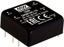 Источник питания DC-DC, 10Вт, Uвх=4.7…9B, Uвых=±12В/±0.416А, вход дист. управл., изоляция 1500В DC, в корпусе 25.4х25.4х10.2мм, -40С…+85С | код DKM10E-12 | MeanWell