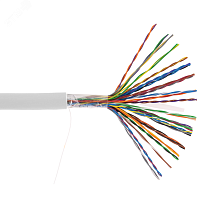 Кабель U/UTP 25 пар, Кат.5, одножильный, медный, внутренний, PVC, серый, 305м | код EC-UU025-5-PVC-GY-3 | NETLAN