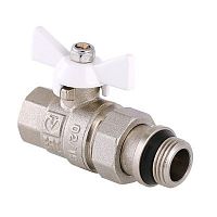 Кран шар. BASE с полусгоном 3/4" вн.-нар. с доп. упл. (белая рукоятка) | код. VT.227.NRW.05 | VALTEC