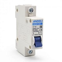 Автоматический выключатель DZ47-63/1P 40A 4.5kA х-ка D (ANDELI) | код ADL01-124 | ANDELI