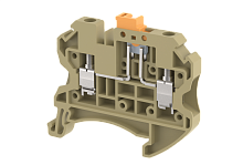 Клемма проходная винтовая 4 мм2, с размыкателем, на 2 подключения, хаки TQK4-KHAKHI | код 1203120006 | Elmex