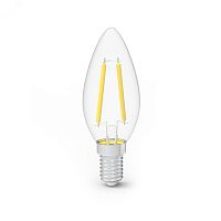 Лампа светодиодная филаментная LED 7 Вт 580 лм 4100К AC185-265В E14 свеча нейтральный (промоупаковка 3 лампы) Black Filament Gauss | код 103901207T | GAUSS