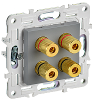 SKANDY Аудиорозетка 4-мест. SK-A01Gr сер. IEK | код SK-S40-K03 | IEK