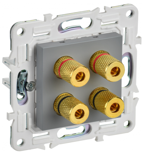 SKANDY Аудиорозетка 4-мест. SK-A01Gr сер. IEK | код SK-S40-K03 | IEK