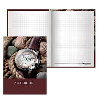 Блокнот МАЛЫЙ ФОРМАТ (110х147 мм) А6, 80 л., ламинированная обложка, выборочный лак, клетка, BRAUBERG, Время, 123242 | код 123242 | BRAUBERG