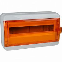 Распределительный шкаф OptiBox P, 18 мод., IP65, навесной, пластик, прозрачная оранжевая дверь |  код. 117967 |  КЭАЗ