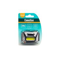 Фонарь налобный LED5384 1Вт COB LED 3 реж. 3XAAA пласт блист черн. Camelion 15689