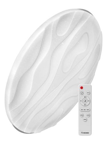 Светильник светодиодный PREMIUM WAVE 75Вт 230В 3000-6500К 6000лм IP40 490х85мм настенно-потолочный управляемый с пультом ДУ КОСМОС KSWave75W