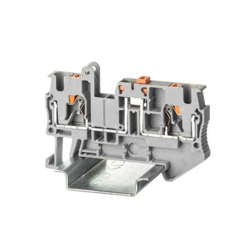 Клемма с размыкателем, зажим push-in, 2 точки подключения, 4 кв.мм, серая | код VPR-4-MT | DKC