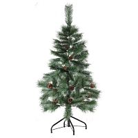 Ель новогодняя искусственная Velvet Pinewood 120 см, с инеем и шишками, ПВХ, ЗОЛОТАЯ СКАЗКА | код 591702 | ЗОЛОТАЯ СКАЗКА