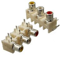 Разъём RCA RUICHI RCA-305 гнездо на плату (RS-305), 50 В | код 61987 | Ruichi