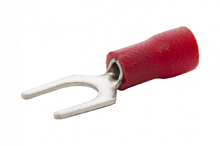 Наконечник вилочный изолированный НВИ 0,5-1,5 отверстие под М6, цвет красный | код NVI-1,5-6-R | Engard