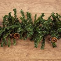 Еловый шлейф 2,7 м с шишками, объем 36 см | код 307-221 | NEON-NIGHT