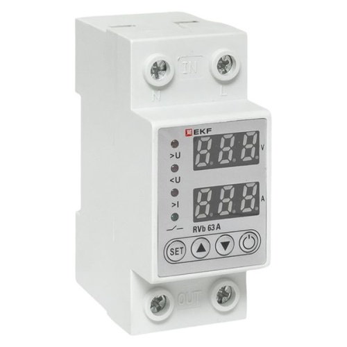 Реле напряжения и тока с дисп. RVb 63A EKF | код rvb-m63a | EKF фото 2 Реле напряжения и тока с дисп. RVb 63A EKF | код rvb-m63a | EKF фото 2