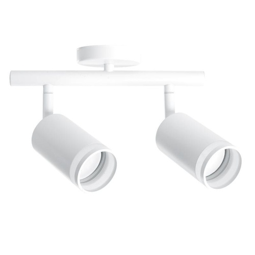 Светильник ДБО 2хGU10 без ламп наклонный белый | код 41488 | Feron