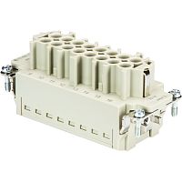 Розеточная контактная вставка REVOS, Size 16, Push-in фиксация, 16 полюсов + РЕ, 500 V, 16 A, материал контактов: медный сплав, покрытие контактов: серебро | код 70.405.1653.0 | Wieland