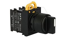 Переключатель PB3E, черный, I-0<-II, возврат, 2NO, 6A 230VAC/24VDC, без подсветки, 22mm, IP65 | код PB3E-X30S20S/K00fu | АРТ