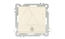 21 - Выключатель кнопочный, символ - лампа, пруж. зажимы, сл.кость | код 2100-407-0102 | Mutlusan