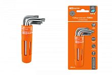 Набор ключей TORX с отверстием 7 шт: T9-T30 (круглый держатель в блистере), CR-V сталь Алмаз TDM | код SQ1021-0101 | TDM