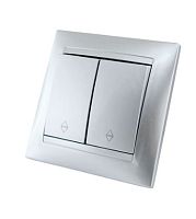 Выключатель на 2 направления 2 кл. 10А серебр. металлик Лама TDM | код SQ1815-0207 | TDM