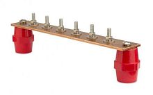 Главная заземляющая шина с изоляторами, 10 подкл.380ммх40ммх4мм медь | код NE2010 | DKC