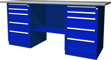OWB2-55 Верстак с двумя тумбами, тумбы по 5 ящиков, 1900х686х820 мм | код OWB2-55 | Ombra