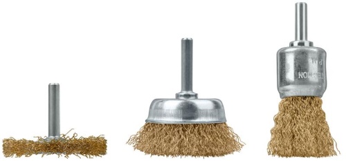 Корщетки со штифтом, набор 3 шт (колесо 50 мм / чашка 50 мм / венчик 25 мм) | код 38563 | FIT фото 5