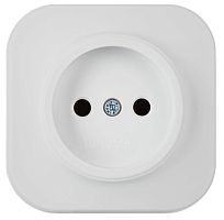 GLORY Розетка 1-местная для открытой установки без заземления без защитных шторок 10А РС20-2-ХБм белый матовый IEK | код ERH10-K01M-10 | IEK