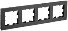 BRITE Рамка 4-мест. РУ-4-2-Бр стекло черн. матовый IEK | код BR-M42-G-31-K02 | IEK