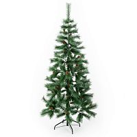 Ель новогодняя искусственная Velvet Pinewood 180 см, с инеем и шишками, ПВХ, ЗОЛОТАЯ СКАЗКА | код 591704 | ЗОЛОТАЯ СКАЗКА