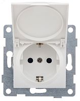 GUSI Ugra механизм розетки 1-ой с/з с з/ш и крышкой, скрытая установка, 16А, 250В. Цвет белый. | код С11Р91-001 | GUSI ELECTRIC