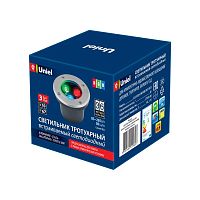 ULU-B10A-3W/RGB IP67 GREY Светильник светодиодный уличный. Архитектурный встраиваемый. RGB свет. Корпус серый. TM . | код UL-00006818 | Uniel